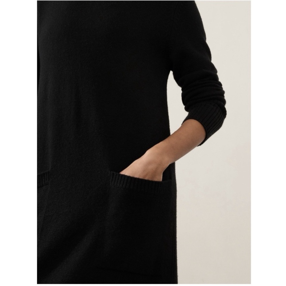 Athleta 2023 Alpine Size XS Turtleneck Long Sleeve Knit Sweater Dress in Black - Picture 7 of 16